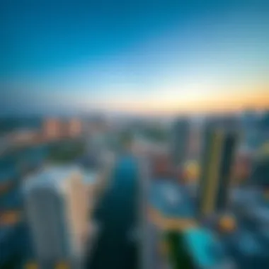 Aerial view of Business Bay highlighting its strategic location