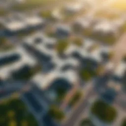 Aerial view of Al Khalidiya showcasing its modern architecture and greenery