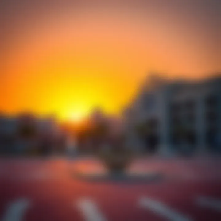 Cultural Icon: Aldar Square at Sunset A vibrant sunset over Aldar Square highlighting its cultural significance in Dubai