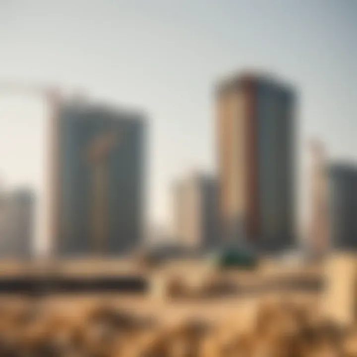 Construction site of a new real estate project in Dubai