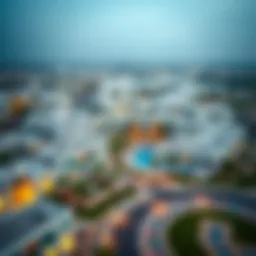 Aerial view of Al Shaab Village showcasing its modern architecture