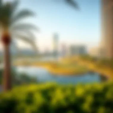 Lakeside View Near Cluster Q A picturesque view of the surrounding lakes and greenery near Cluster Q in JLT.