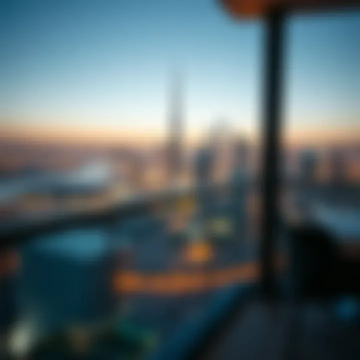 Panoramic Dubai Skyline from Azure Al Reem Breathtaking view of Dubai skyline from a balcony at Azure Al Reem