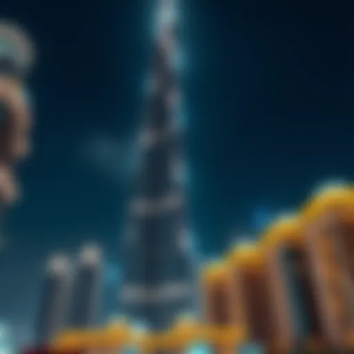 Stunning view of Burj Khalifa at night