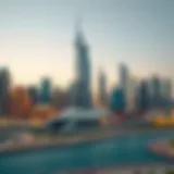 Dubai skyline with iconic buildings