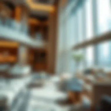 A luxurious apartment interior located in Burj Khalifa, highlighting upscale living