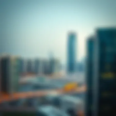 Panoramic skyline view of Business Bay featuring The Opus