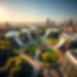 Aerial view of Central Park Meraas showcasing green spaces and modern architecture