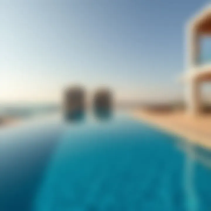 Infinity Pool with Breathtaking Views Luxurious swimming pool overlooking the Palm Jumeirah