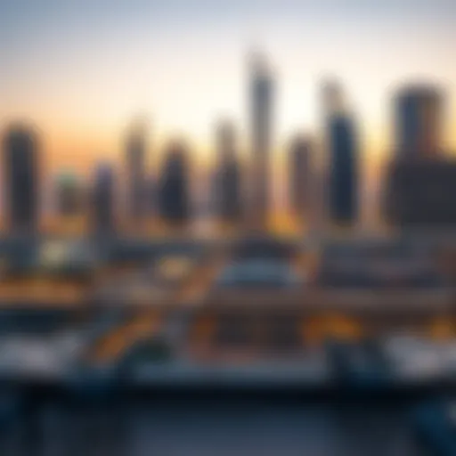 A stunning view of the DIFC skyline at dusk