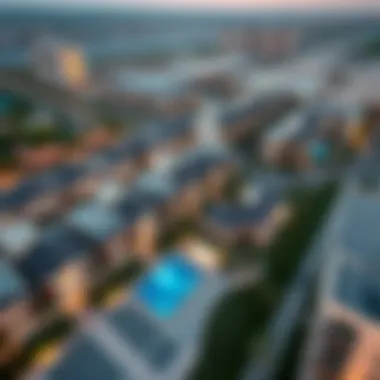 Aerial view of a new community development in Dubai