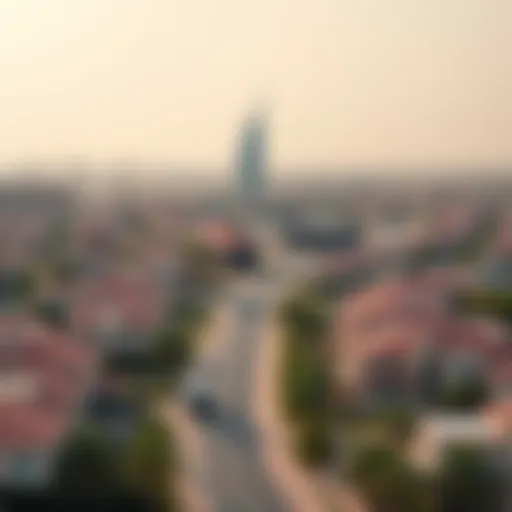 Panoramic view of an affordable neighborhood in Dubai