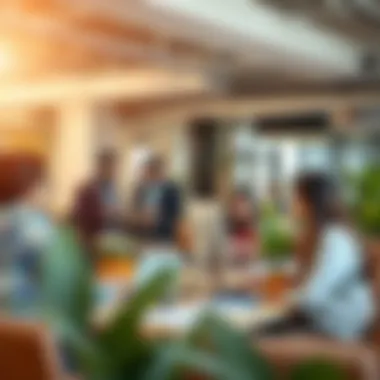 Collaborative Creativity in Dubai Coworking Environments Diverse professionals engaging in a creative workspace