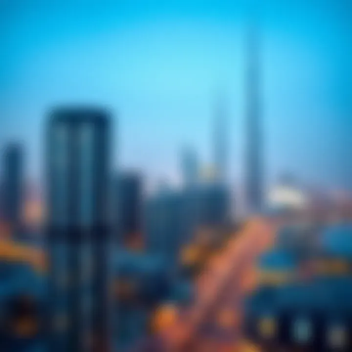 A city skyline showcasing Dubai real estate