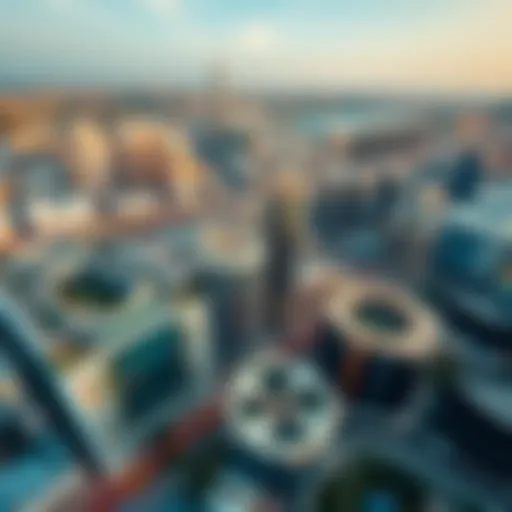 Aerial Perspective of Daira's Vibrant Skyline Aerial view of Daira showcasing its bustling skyline and architectural diversity