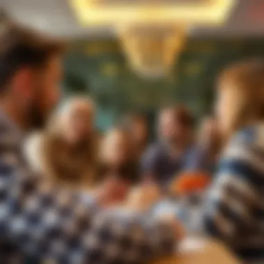 Parents and educators discussing KHDA ratings at a school event