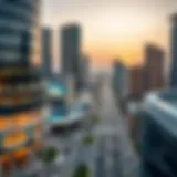 Panoramic view of Dubai Commercity Free Zone showcasing modern architecture