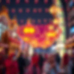 Celebration of Eid ul Fitr in UAE with colorful decorations