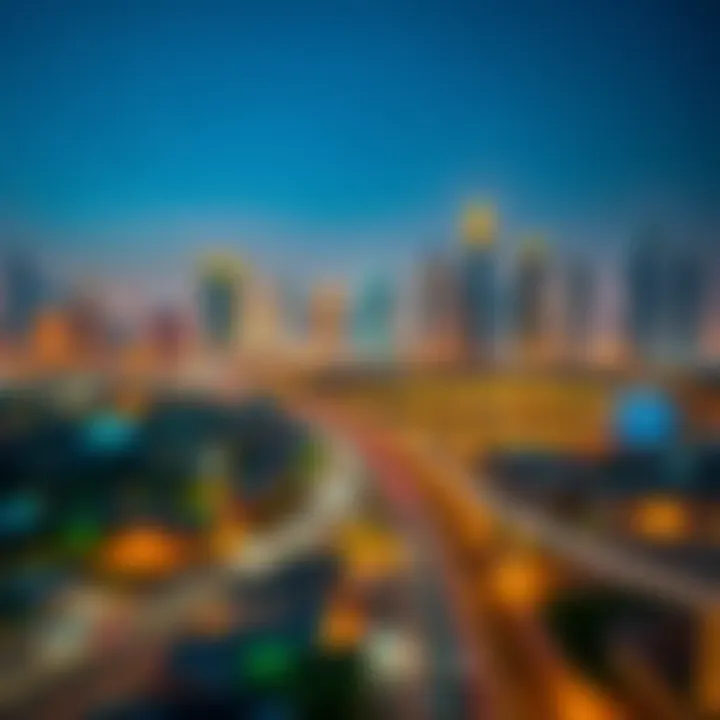 Stunning Dubai skyline during the festive season of Eid ul Fitr