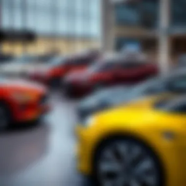 Variety of Electric Car Models Diverse electric car models available in the UAE