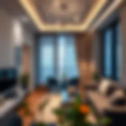 Modern 1BHK apartment interior with stylish decor