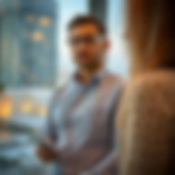 Real estate agent discussing property options with clients