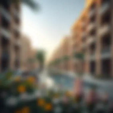 Residential Developments in Al Khawaneej Walk A scenic view of residential developments in Al Khawaneej Walk, illustrating modern living spaces