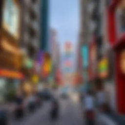 A panoramic view of Al Raffa Street showcasing vibrant urban life