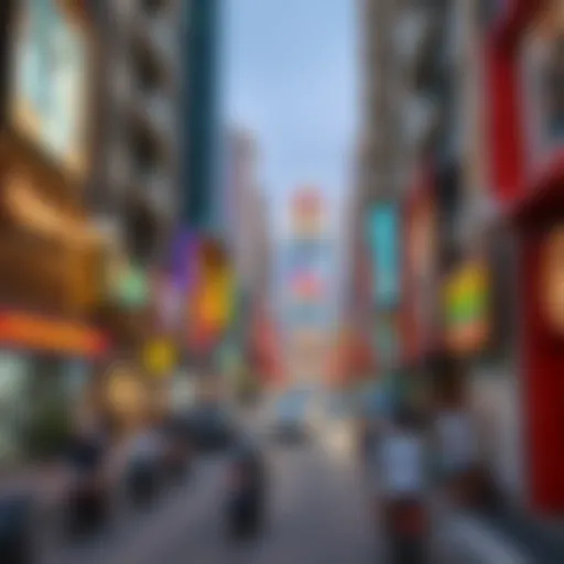 Vibrant Urban Life on Al Raffa Street A panoramic view of Al Raffa Street showcasing vibrant urban life