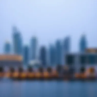 The unique silhouette of the Dubai Marina skyline