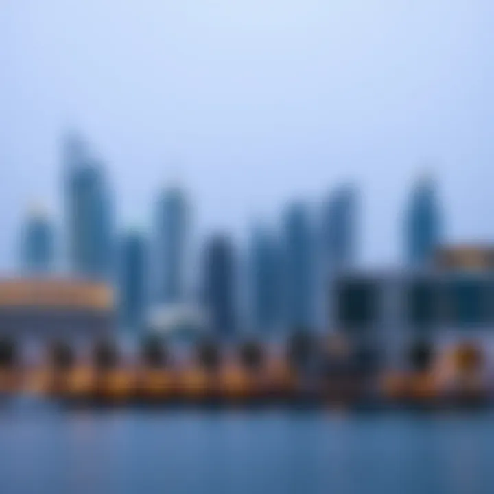 The unique silhouette of the Dubai Marina skyline