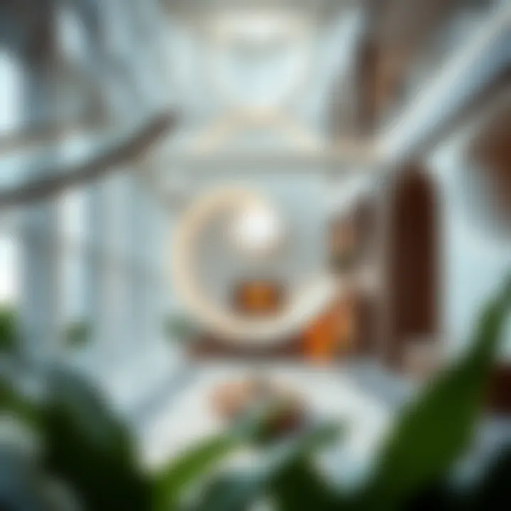 Interior design highlighting sustainable elements and modernist features