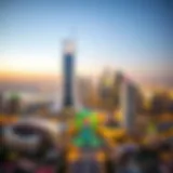 A panoramic view of Dubai showcasing its skyline