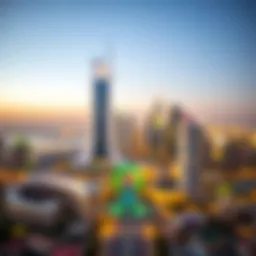 A panoramic view of Dubai showcasing its skyline