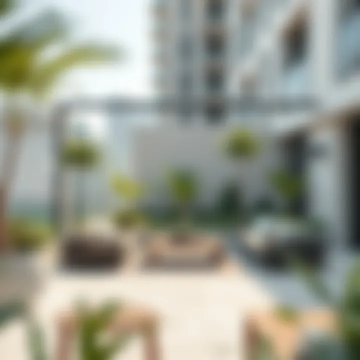 Tranquil outdoor space with greenery in Marina Dubai