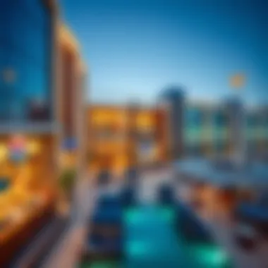 The modern retail spaces and entertainment options available in Bluewaters Dubai.