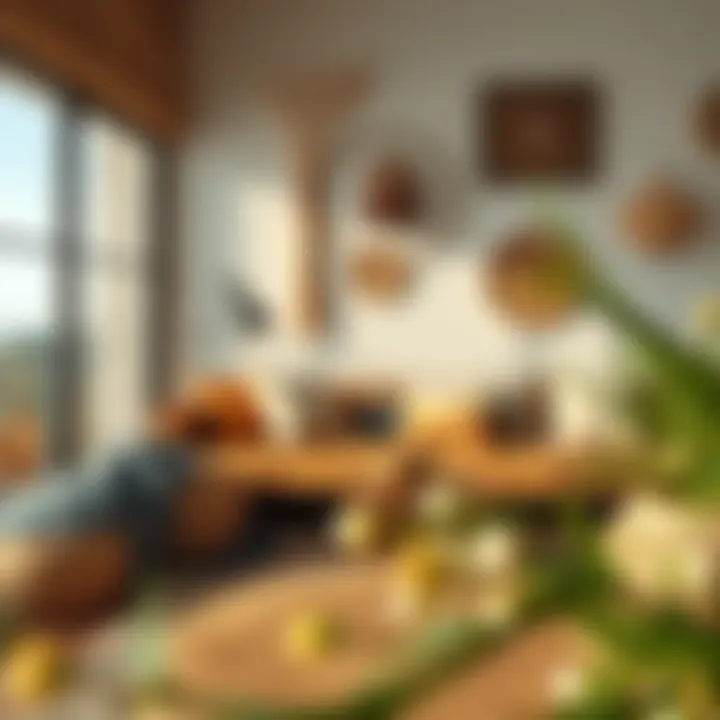 Natural materials used in boho decor