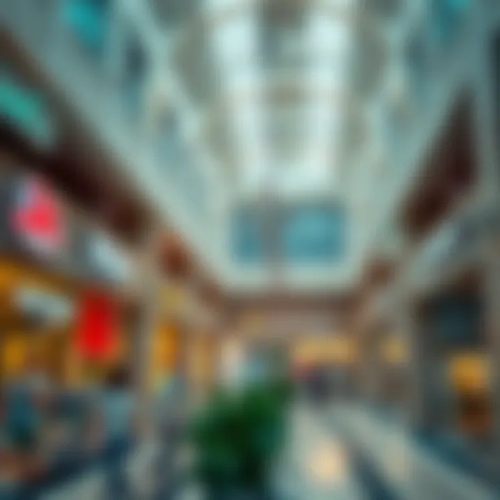 Interior layout highlighting various retail stores and amenities