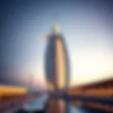 Overview of Burj Al Arab's iconic sail-shaped silhouette