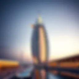 Overview of Burj Al Arab's iconic sail-shaped silhouette