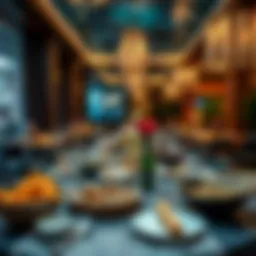 An exquisite dining setup showcasing a blend of international cuisines