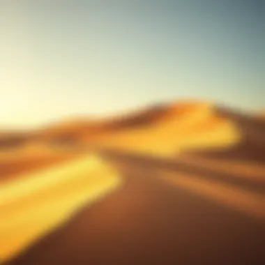 Golden Dunes of Dubai Desert Stunning desert landscape showcasing the golden dunes near Dubai