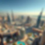 Aerial view of دوار السمكة Dubai showcasing its architectural beauty