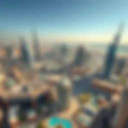 Aerial view of دوار السمكة Dubai showcasing its architectural beauty