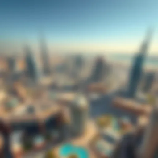 Aerial view of دوار السمكة Dubai showcasing its architectural beauty