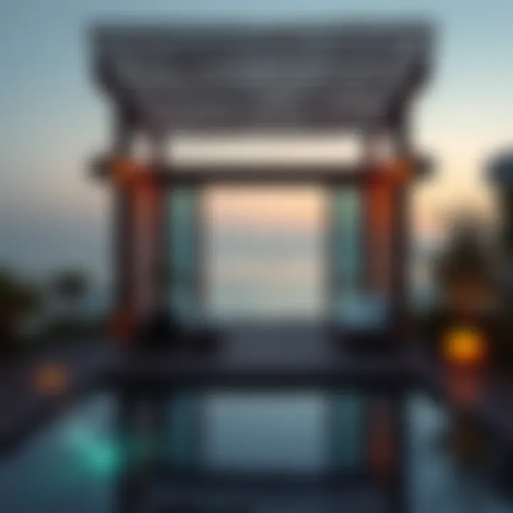 Stunning Outdoor View Stunning outdoor view of a Dubai chalet by the water