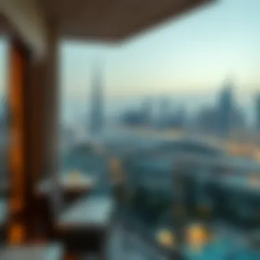 Dubai Skyline View Dubai skyline view from a chalet balcony