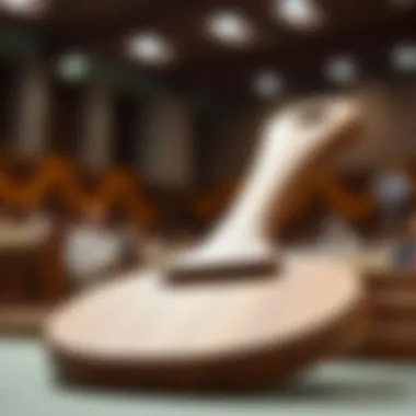 A close-up of a bidding paddle used during the auction