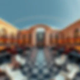 A panoramic view of the Emirates Auction venue in Sharjah showcasing its grandeur