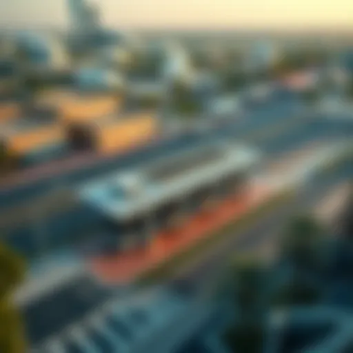 Aerial View of Emirates Metro Bus Stop 2 Aerial view of Emirates Metro Bus Stop 2 showcasing its strategic location